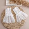 Pleated Design Pleated Fake Sleeves Stretchable Wrist Accessories Lace Floral Cuffs  Female Fashion