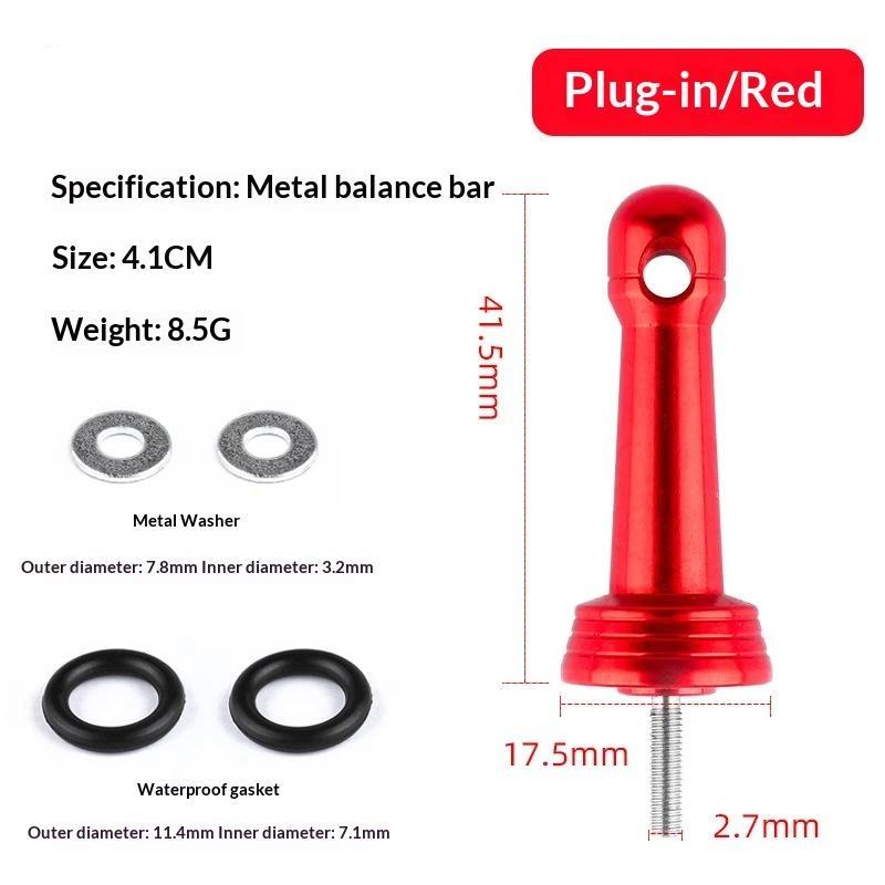 Fishing Wheel Balance Rod Universal Aluminum Fishing Reel Balancers Insertion In/Screw In Stand With Gasket Rubber Rings
