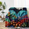 Whales and Sunset Patterns Flannel Printed Blanket Suitable for All Seasons Suitable for Living Room Office Sofa and Travel