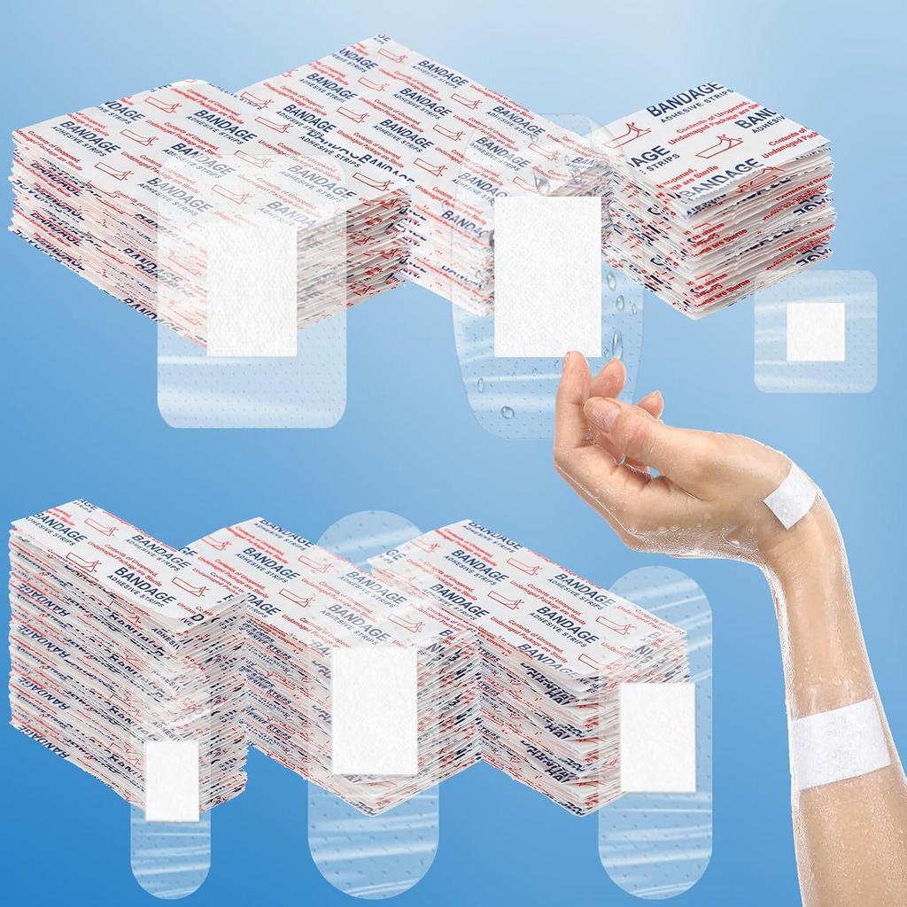 Transparent Waterproof Bandage Family Pack for Fingers, Elbows, Knees, and Heels