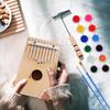 Ibasenice Wooden Kalimba 10-Key Thumb Piano Finger Piano Paint Set Portable 6.69×4.53×1.18 Inches Children's Educational Musical Instrument
