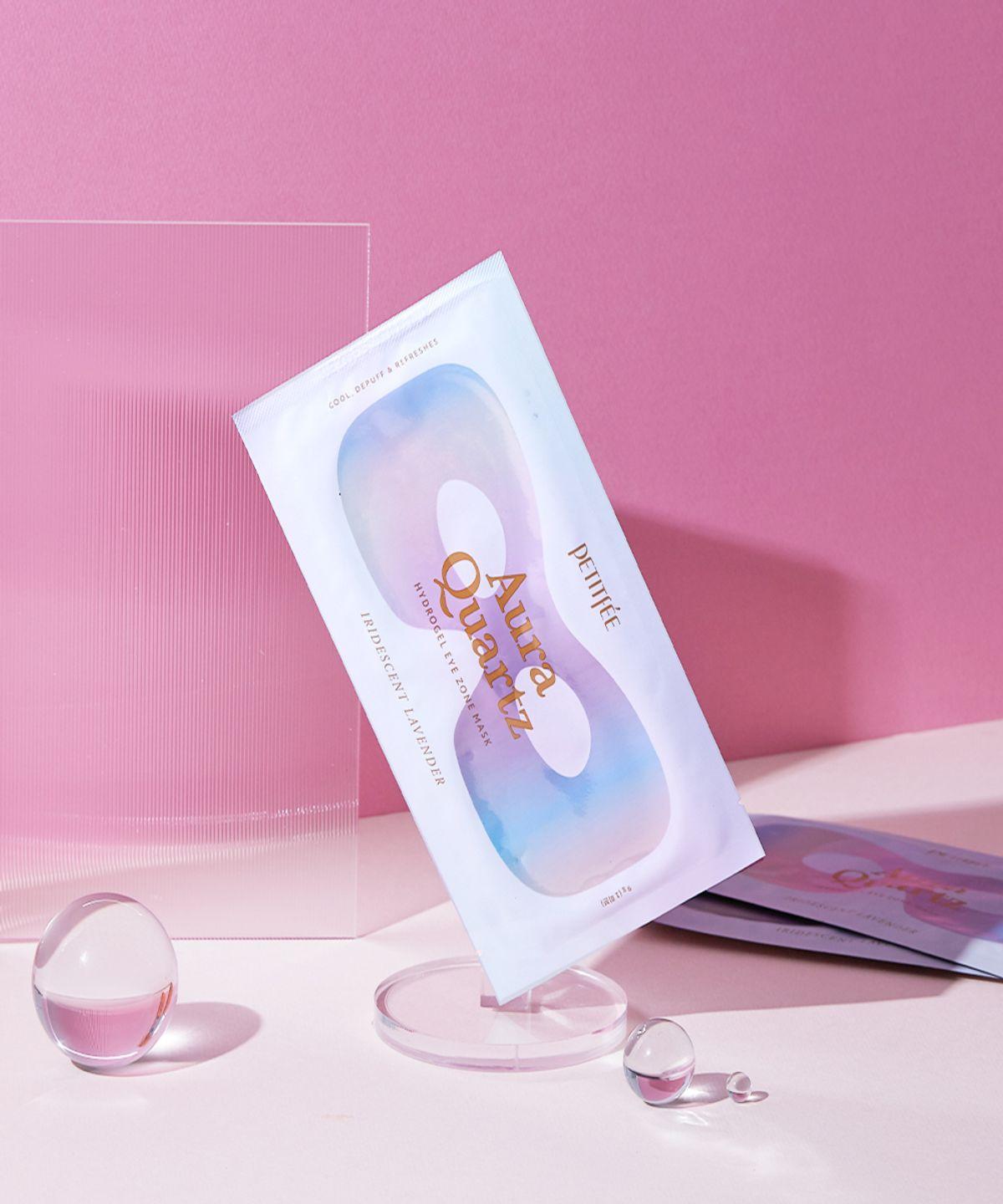 Aura Quartz Hydrogel Eye Zone Mask Iridescent Lavender 5 Packs (5 Uses)