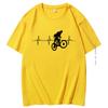 Mountain Bike Heartbeat Funny Graphic T Shirts Summer T Shirt For Men Short Sleeve Tshirt Harajuku Streetwear Mens Clothing