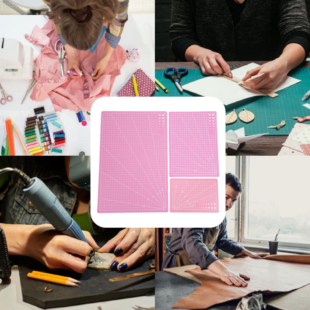 3Pcs 3 Size Cutting Mat, Non Slip PVC Scrapbook Fabric Sewing Tool for Craft