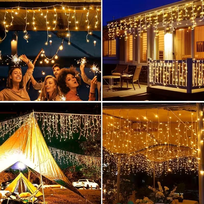 Solar-Powered Christmas LED String Lights for Outdoor Garden and Courtyard Decor