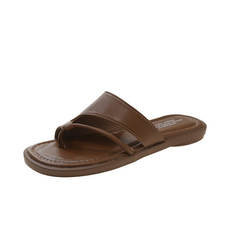 

Cool slippers sandals women s pinch slippers flat shoes pinch feet outside the new summer 40 темно-коричневого