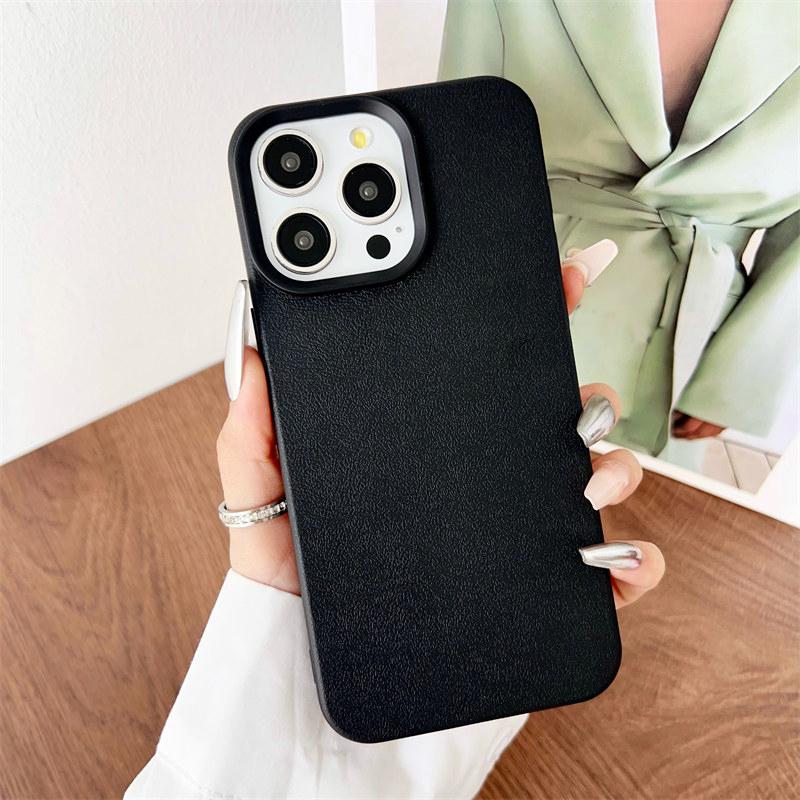Candy Color Fake Leather Case for iPhone 16 Pro Max 15 14 13 12 Pro 11 XS Max XR All Inclusive Drop Resistant Cover