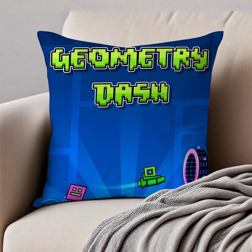 GGeometry DDash VVideo Cushion Cover Pillowcase Antidustmite Invisible Zipper Short Plush Sofa Cushion