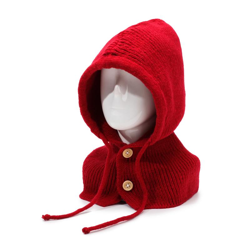 Winter Women's Wool Hat Outdoor Integrated Neck Guard Shawl Knitted Hat Barak Lafa Hat Anti Cold Warm