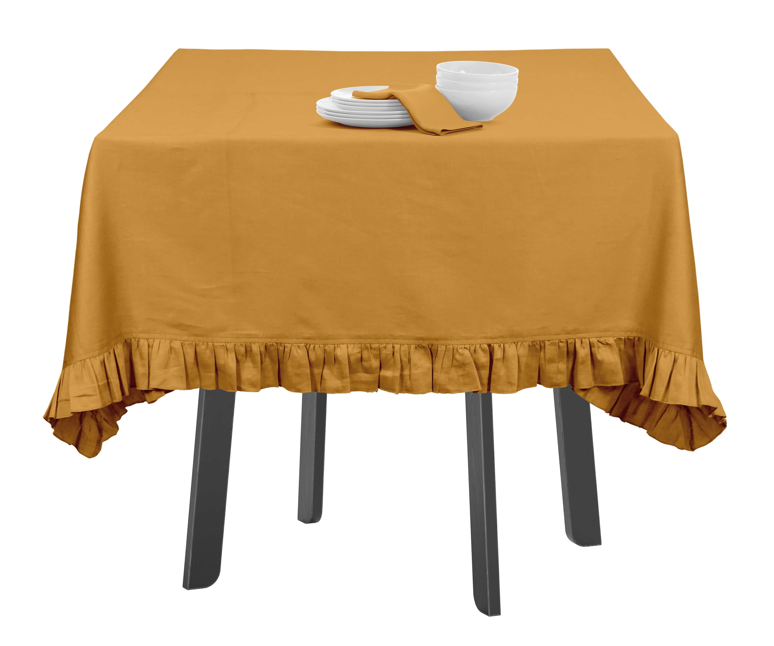 

Vargottam Скатертини для домашнього декору для вечірок. Тверда кришка обіднього столу. Скатертини, які можна мити - 54X108 54x54 Inches жовтий