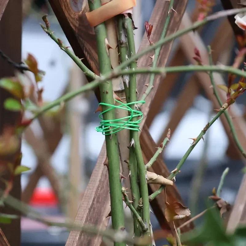 Garden Plants Strapping Iron Wire Garden Plant Tie with Cutter Plant Flower Vine Climbing Support Cable String Garden Wrap Tool