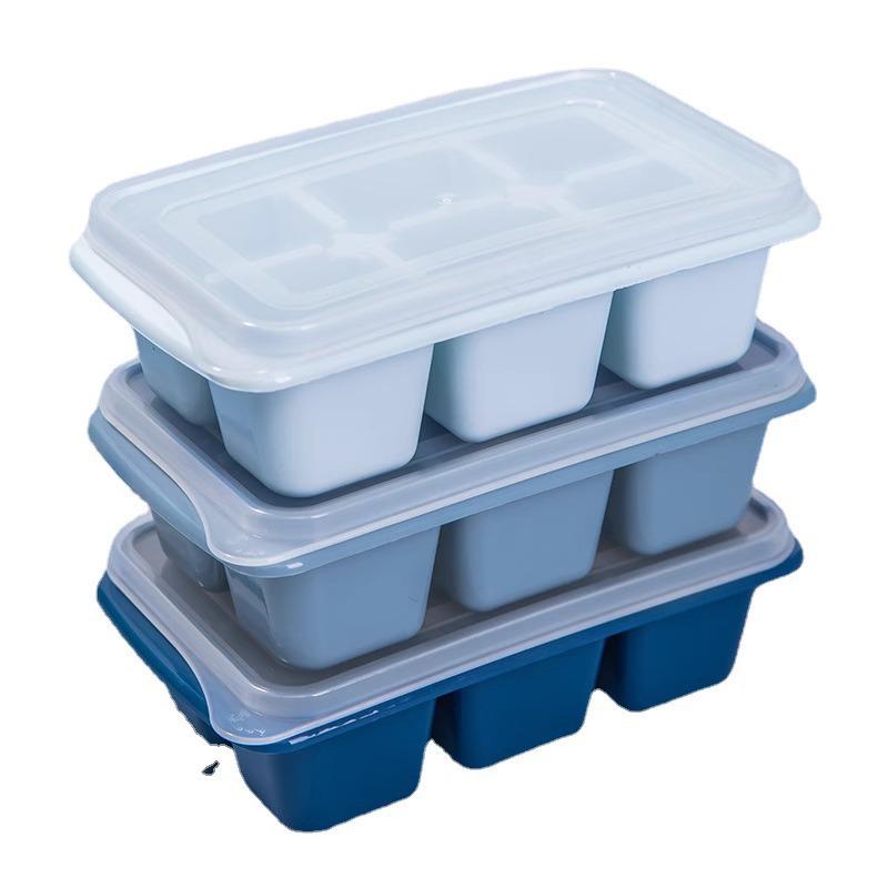 Silicone Ice Cube Tray with Lid, Food-Grade, Soft Bottom for Easy Release, Household Refrigerator Use for Homemade Ice Cubes.