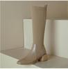 Fashion Comemore Retro Knitted Knee High Elastic Boots Chunky High Heeled Women's Sock Long Boots Casual Slip on Autumn Single Botas