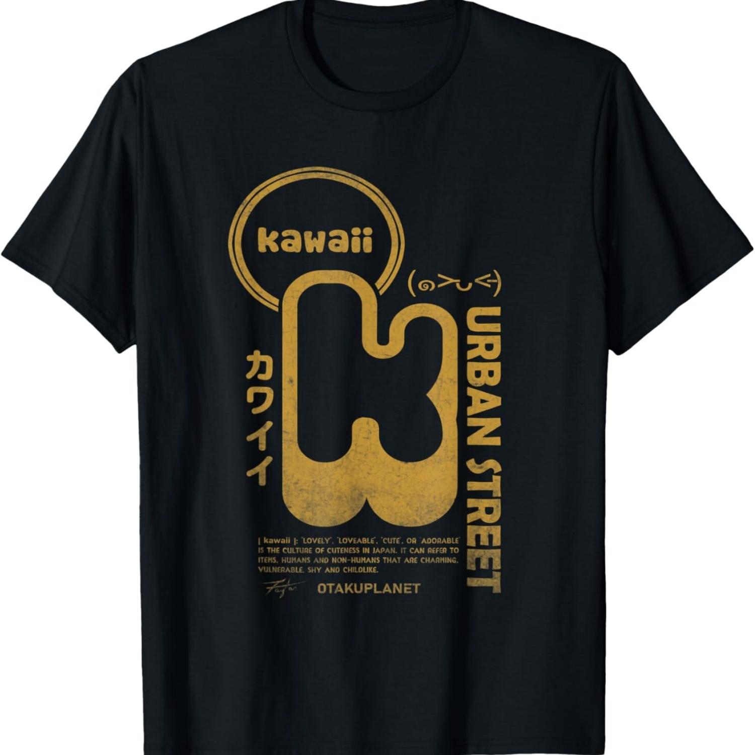 kawaii vaporwave retro japanese streetwear aesthetic T-Shirt S чёрный
