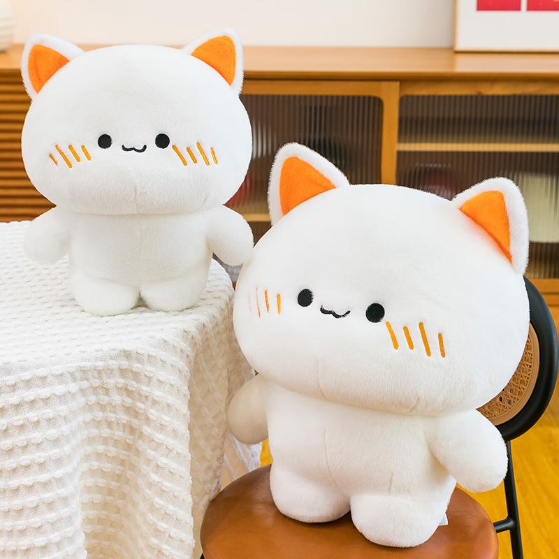 Soft White Kitten Plush Toy - Cute Cat Doll & Children's Sleeping Pillow