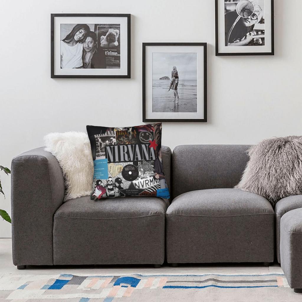 Nirvana Face Band Pillowcases Fashion Pillow Case For Living Room Bed Chair Design Pillow Cover