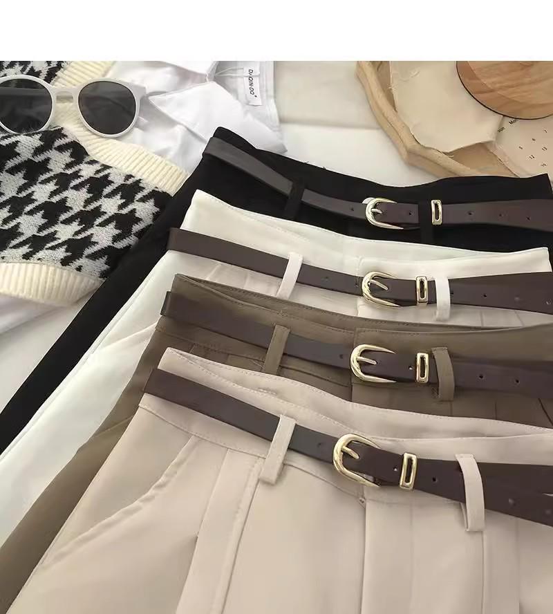 Women's High-Waist A-Line Wide-Leg Retro Shorts - Spring 2025 Korean & Hong Kong Style