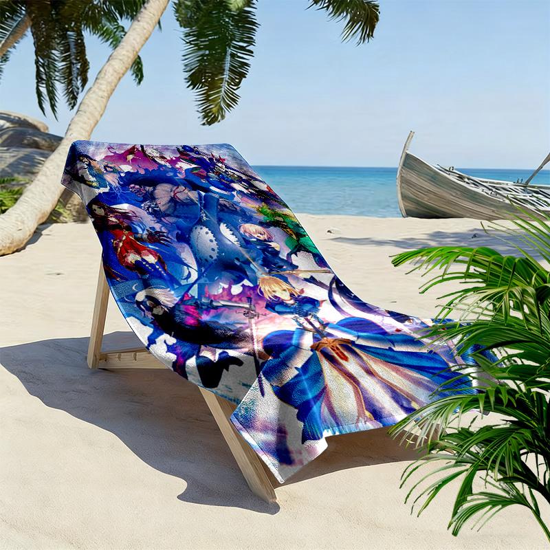 Fate Grand Order FGO Print Beach Towel, Large Soft Quick Dry Towel for Beach Camping Swimming