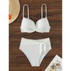 Gerüschter High Waist Bikini Push Up Badeanzug Damen Bademode Frauen Zweiteiliger Bikini Set Badegast Badeanzug
