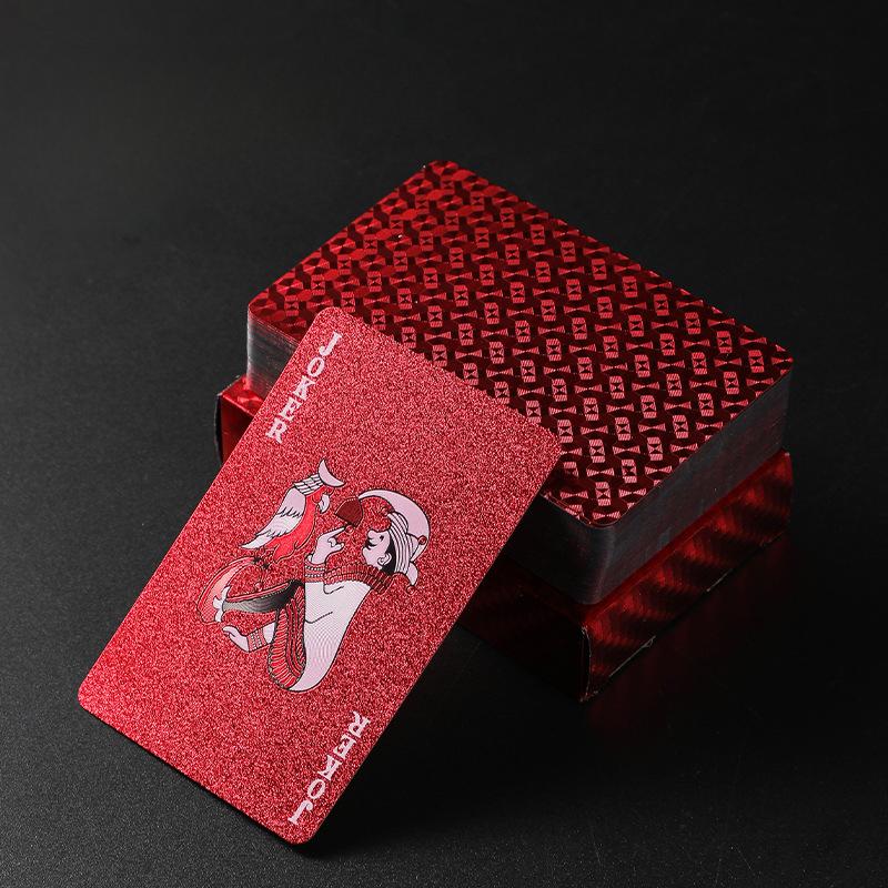 PVC Waterproof Anti Folding Thick Red Playing Cards Board Games for Family Outdoor Picnic Kill Time Entertainment Toys
