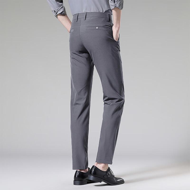 Shanshan Men's Lightweight 4-Way Stretch Straight-Leg Business Casual Pants