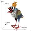 Bird Sculpture Garden Decoration Iron Art Figurine Colourful Decorative with Big Eyes 11x5x12.2inch