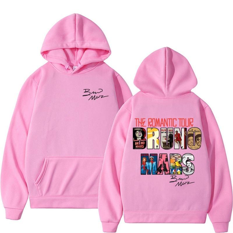 Bruno Mars The Romantic Tour Album Cover Sweatshirts Men's Clothes Fashion Oversized Hoodie Casual Fleece Bodywarmer Hooded