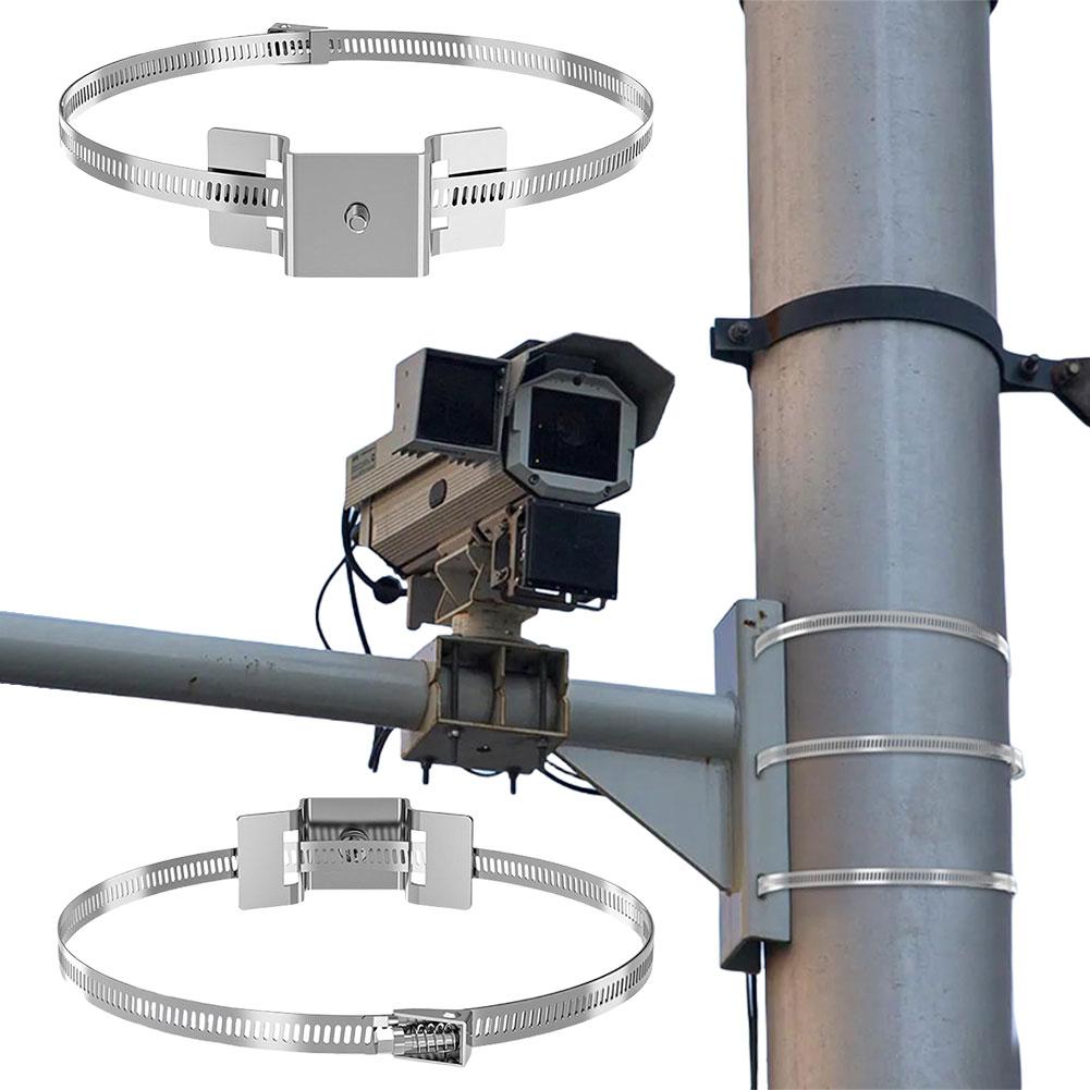 Street Sign Mounting Bracket Camera Pole Mount Adjustable Sign Holder for Stage Lights Solar Panels