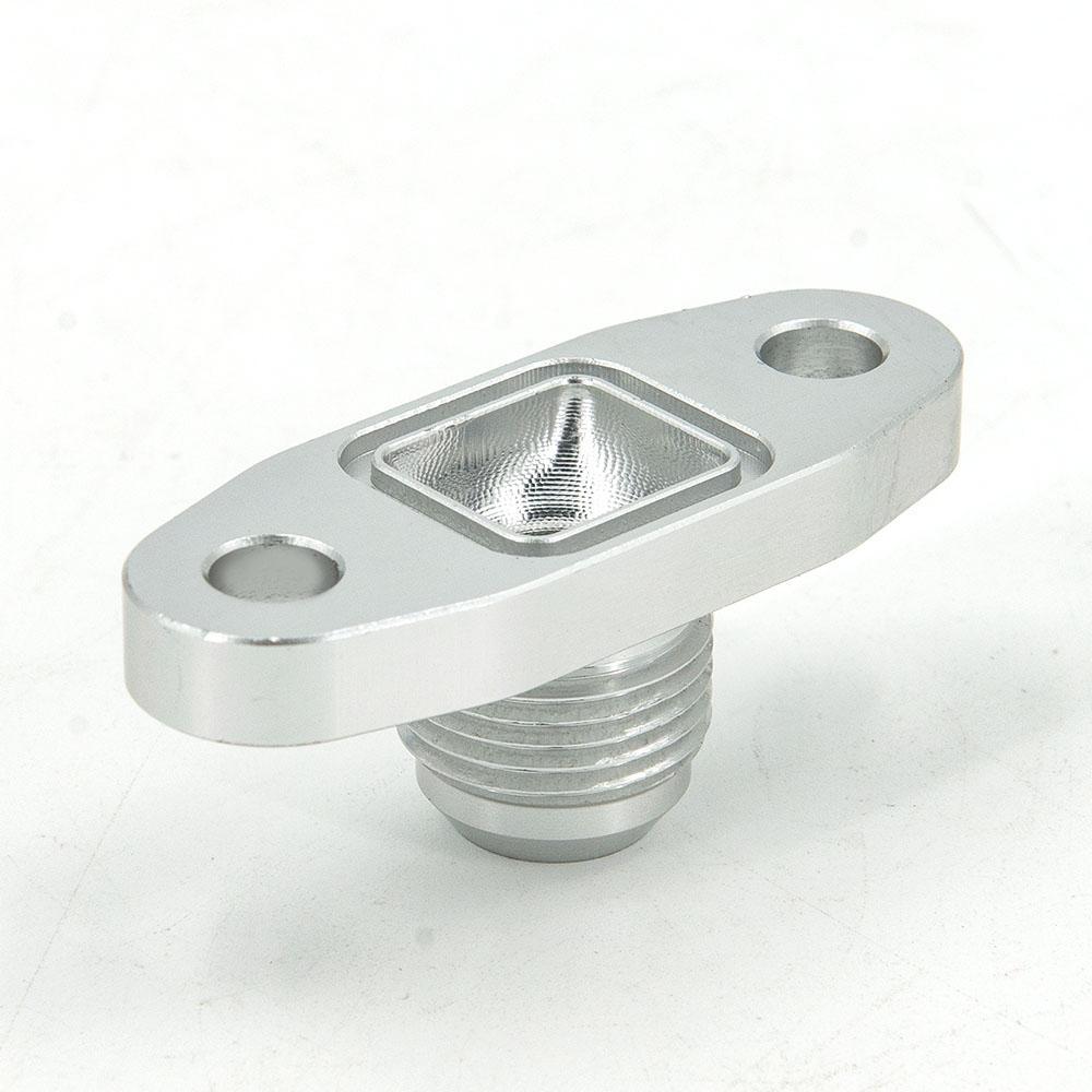 XMSJ-An10 Hole Pitch 2"/51 Turbo Oil Drain Return Flange Adapter Sliver CNC Process Leakproof for T3 T4 GT28 GT30 GT35 T25