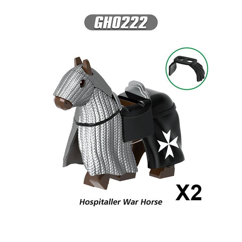 Military Building Blocks Medieval Solider Knights Accessories Shoulder Armor Model Vest Mount Flag Shield Horse Sword Bricks MOC