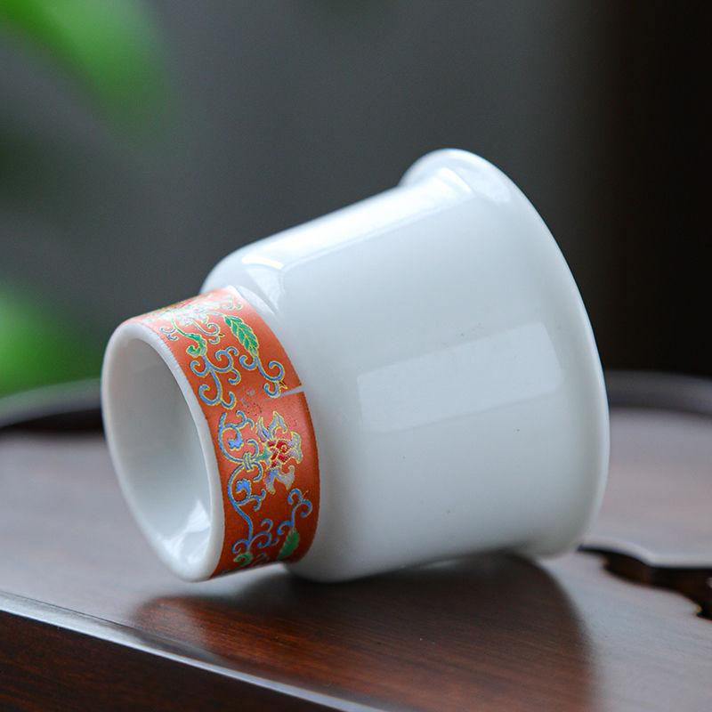 6 ks Mistrovské šálky z nefritového porcelánu s čínskou čajovou soupravou Kung Fu, Malá velikost, Porcelánové čajové šálky pro domácí použití