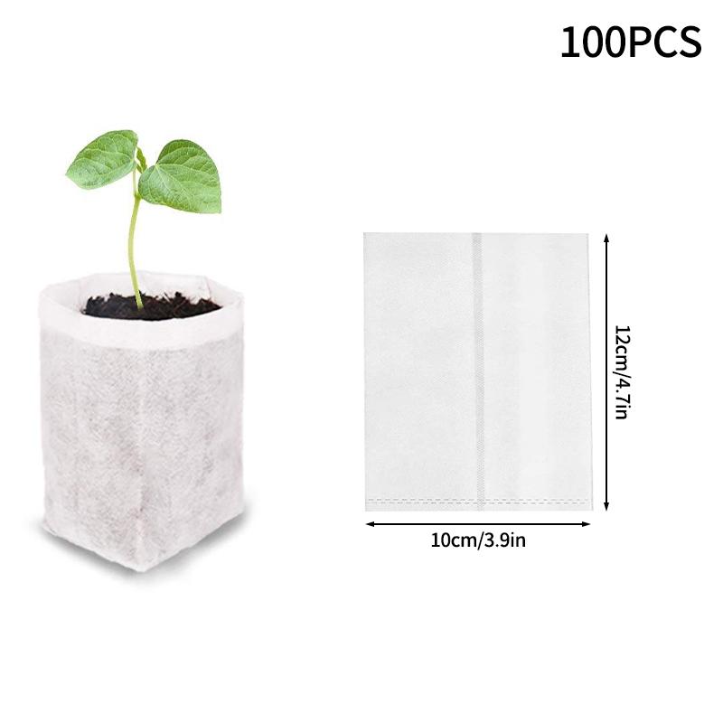 100pcs Nursery Bag Plant Seeding Grow Bags Degradable Garden Indoor Planting Bags Greenhouse Flower Pots Bags