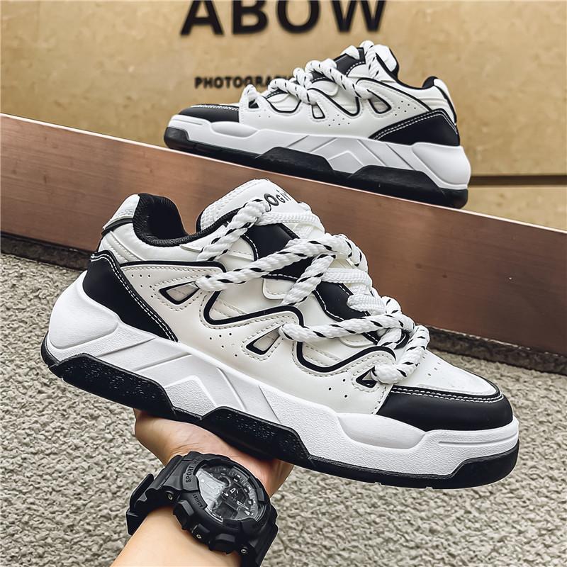 

Autumn new men s platform dad shoes student leather surface versatile casual sports shoes bread niche men s shoes 45