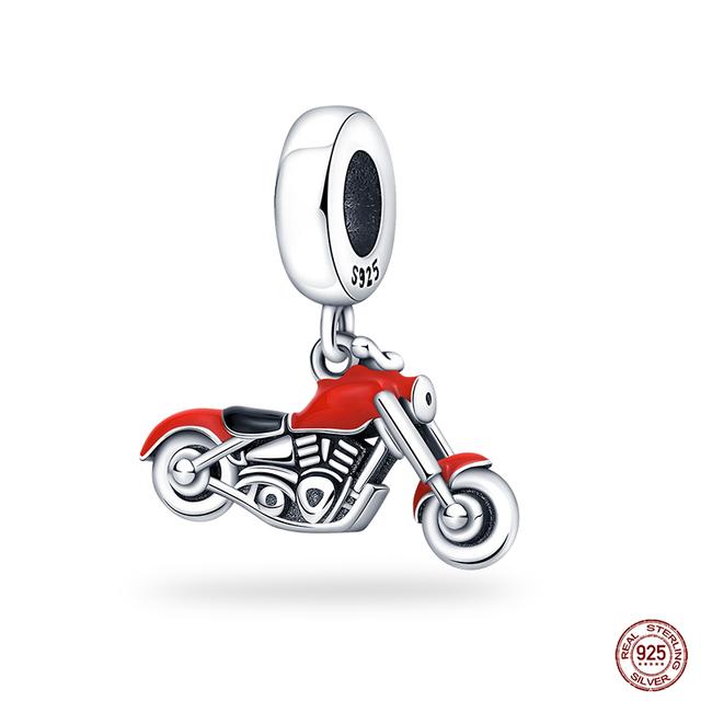 New 925 Sterling Silver Red Color Series Heart Shape Charms Beads Lucky Jewelry Gifts