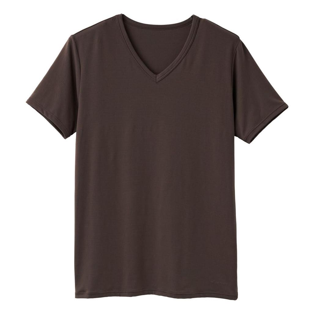 VENEX Recovery Short Sleeve Size L Men's Wear, V-Neck Underwear, Mocha,