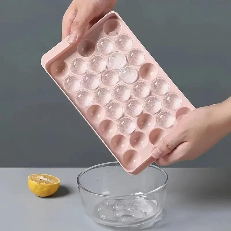 33 Ice Boll Hockey PP Mold Frozen Whiskey Ball Popsicle Ice Cube Tray Box Lollipop Making Gifts Kitchen Tools Accessories Mold