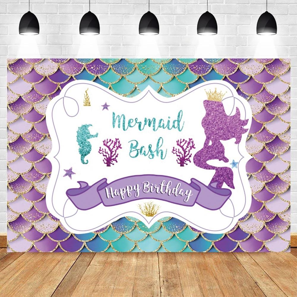 Mermaid Princess Girl Photography Background Birthday Party Decoration Background Photography Studio Photography Props