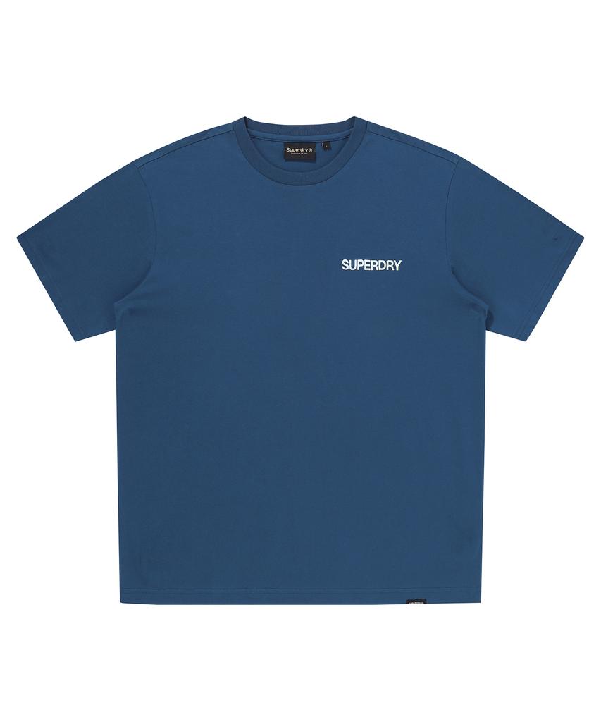 Syupeodeulai Work Label Graphic Short Sleeve T-Shirt Dark Blue Sduiscq71Dbl