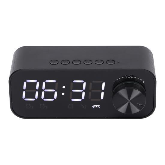 B126 BT Clock Speaker Multifunctional Adjustable Portable Alarm Clock Radio with LEDBlack