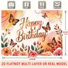 Party Backdrop Happy Birthday Birthday Floral Butterfly Photo Booth Background Front Door Decor