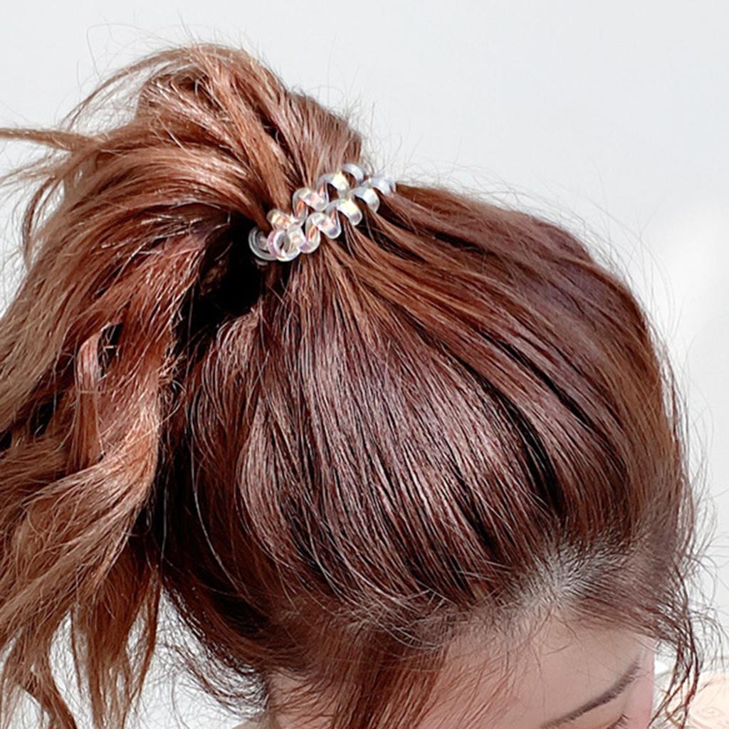 Crease Hair Coils Spiral Hair Ties Elastic Crease Ponytail Phone Cord Preventing Hair Coil for Girls Women