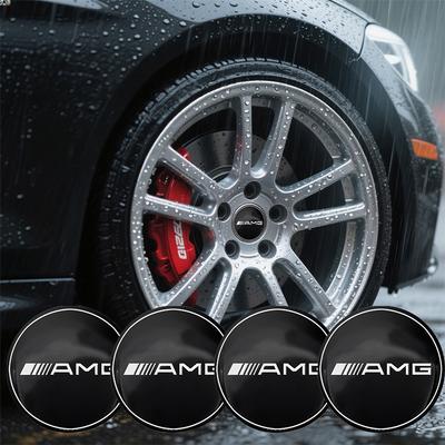 4Pc Car Wheel Hub Center Cap Sticker Metal Emblem Sticker For Mercedes Benz W205 W177 W221 W220 W176 W212 W213 ML G63 E63 GT AMG