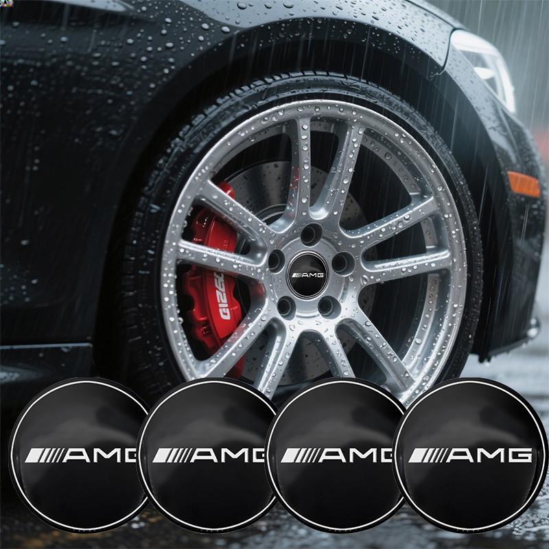 4Pc Car Wheel Hub Center Cap Sticker Metal Emblem Sticker For Mercedes Benz W205 W177 W221 W220 W176 W212 W213 ML G63 E63 GT AMG