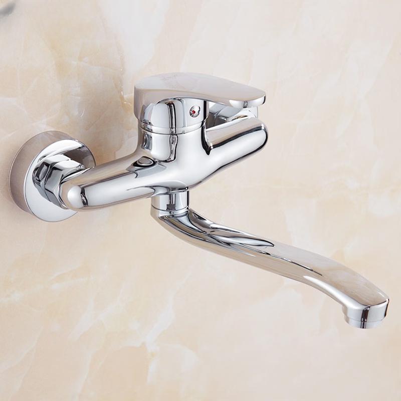 Palace Family Wall-Mounted Brass Kitchen Sink Faucet