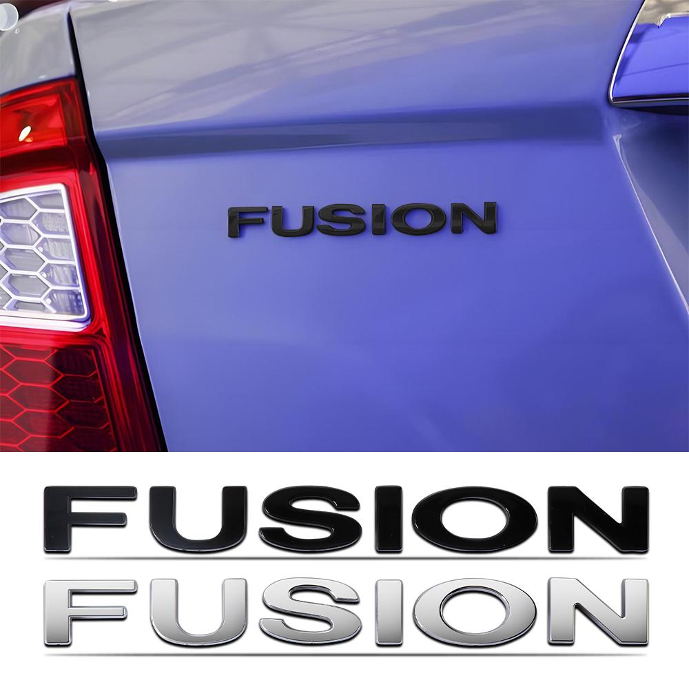 AAANX1 3D ABS Fusion Letters Car Body Rear Trunk Emblem Sticker For Ford Fusion Logo Focus MK2 MK4 Fiesta Ranger Mondeo Kuga ST Mustang