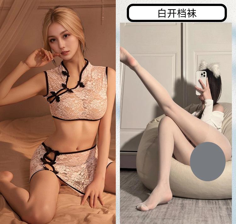 Sex Underwear Sexy Split Classical Cheongsam Short Skirt Hip-wrapped Perspective Suit Extreme Temptation High Sense Pure Lust