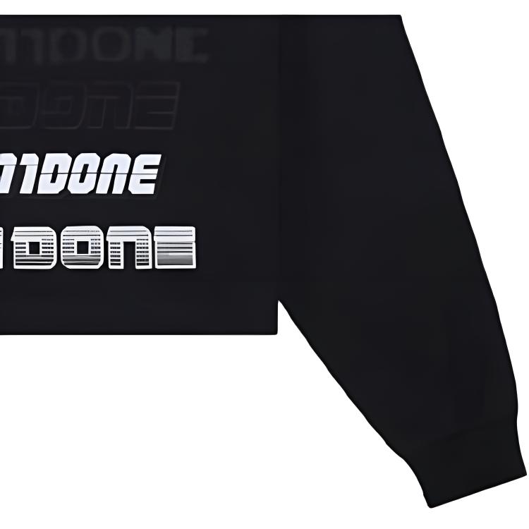 WE11DONE Ss23 Heart Print Barrage Logo Hoodie Unisex Hoodies Black WD-TH3-22-904-U-BK