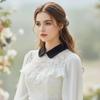 Fashionable Pearl Border Fake Collar Detachable Elegant Shirt Collar Accessory High-End Minimalist Neck Collar For Women
