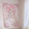 Angel Girl Tapestry Pink And Gold Lace Dove Arch Anime Style Bedroom Decoration Ins Style Tapestry Home Decoration