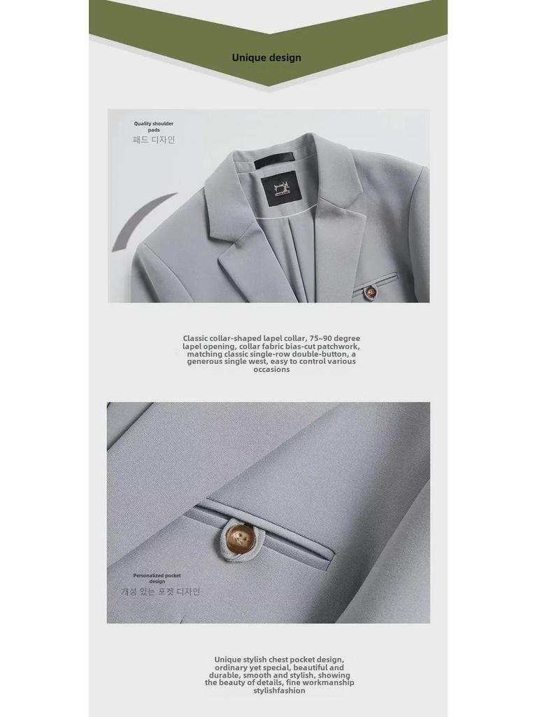 Men's Loose Korean Style Casual Suits - High-End Spring/Summer Jackets